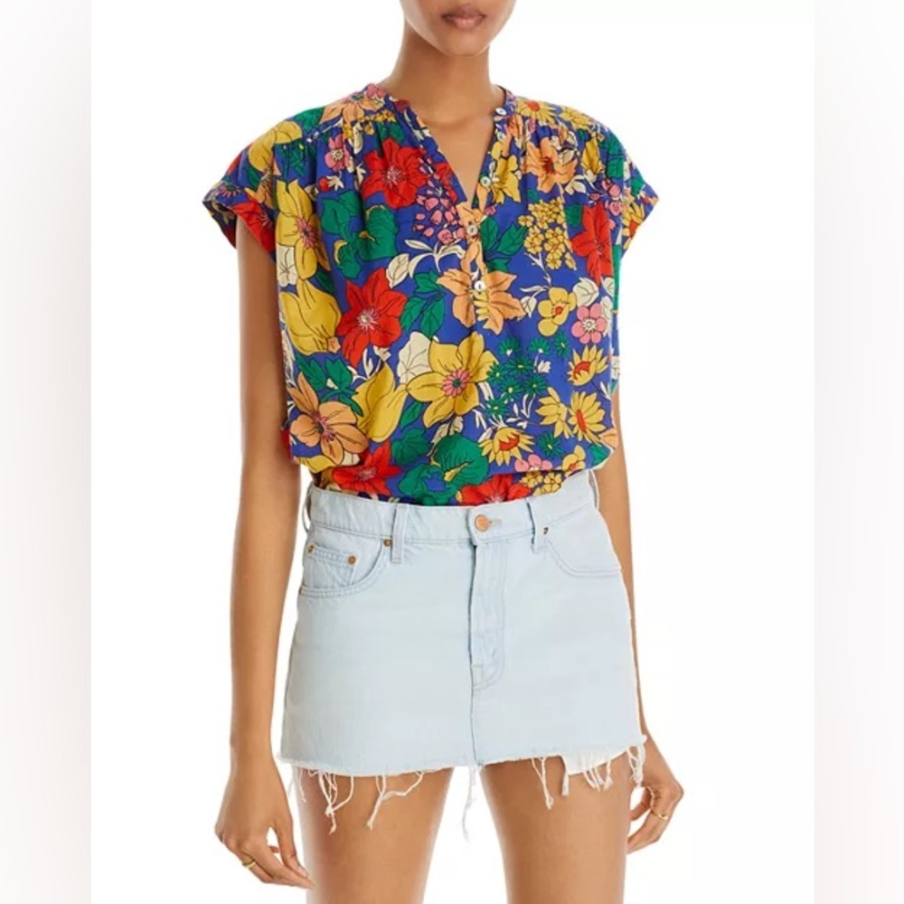 NWT Mother The Slow Ride Cotton Floral Popover Top size xs
